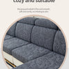 A close-up view of a dark gray jacquard velvet sofa cushion cover with an ornate pattern.