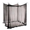 Large black mosquito net draped over a frame, suitable for outdoor use.