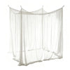 Large sheer white mosquito net draped over a frame for outdoor use