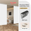 Premium white folding partition curtain with ball hook and storage strap shown in a doorway.