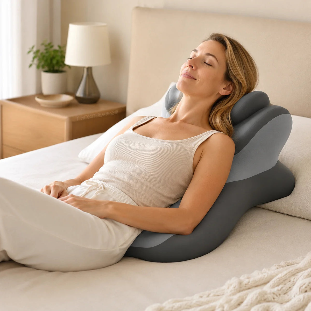 Multifunctional Memory Foam Reading Pillow with Ergonomic Neck Support