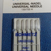 A package of SCHMETZ universal sewing machine needles, model 130/705 H, packaged in a clear plastic case.