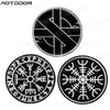 Black embroidered Valknut Viking patch with hook and loop backing