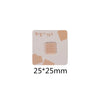 A square patch of light pink fabric with a textured, embroidered pattern on a white background.