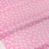 Pink floral and stripe cotton twill fabric for sewing and DIY