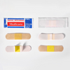 Pack of Medicare sterilized plastic strips and adhesive first aid plasters in various colors