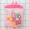 Pink mesh bath toys shaped like a duck and frog for children