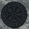 Black embroidered Valknut Viking patch with hook and loop backing