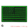 Embroidered American flag patch with green and black stripes and stars