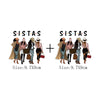 Two sets of DIY iron-on clothing patches featuring women in stylish outfits.