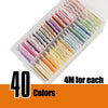 A box containing 40 colors of embroidery floss threads for professional use.