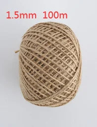 A ball of 1.5mm 100m natural hemp jute rope used for home decor and crafting.