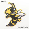 Yellow and black embroidered bee patch apparel
