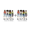 A set of six iron-on clothing patches featuring diverse women in casual outfits.