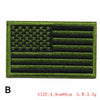 Embroidered American flag patch featuring the stars and stripes design on a green fabric background