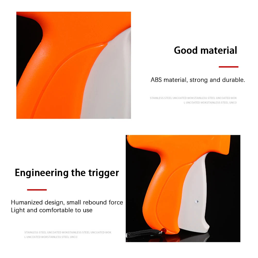 Orange and white professional clothing price tagging machine with engineered trigger design