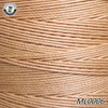 A spool of light brown waxed thread embroidery cord is shown in a close-up view.
