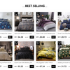 A set of starry sky duvet covers and bedding in various colors and patterns.