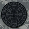 Black embroidered Valknut Viking patch with hook and loop backing