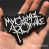 Black embroidered punk badge featuring the text MYCHEMICAL RODMALE on a hand