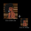 A product image showing a melanin-colored patch design with various sizes and a plus sign symbol.