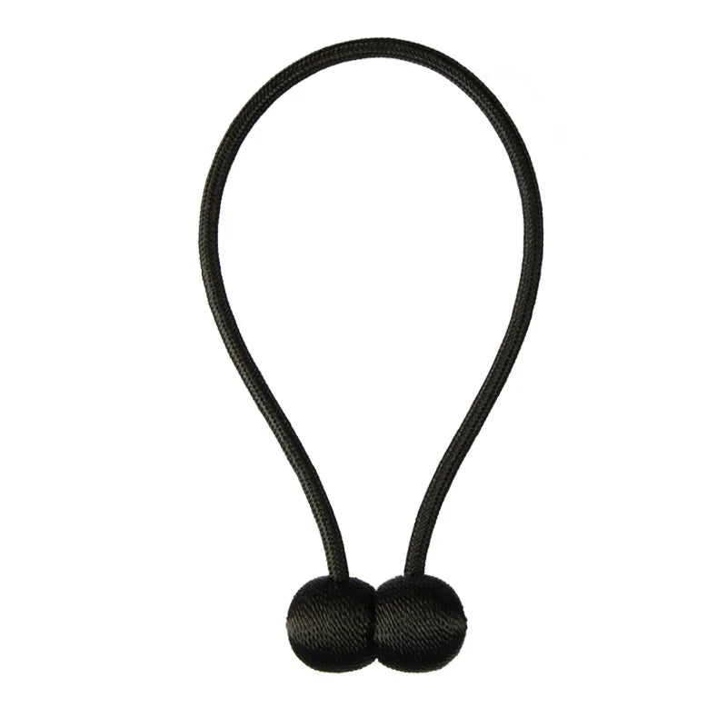Black magnetic pearl ball curtain tiebacks