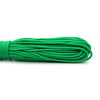 A coil of bright green 2mm paracord rope.