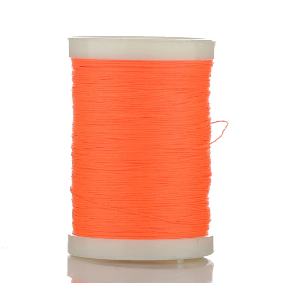 A spool of bright orange 150M multi-braided polyester fishing line.