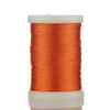 A spool of 150M multi-braided orange polyester fishing line on a white plastic spool.