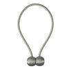 Silver magnetic pearl ball curtain tiebacks with thin cord and spherical balls