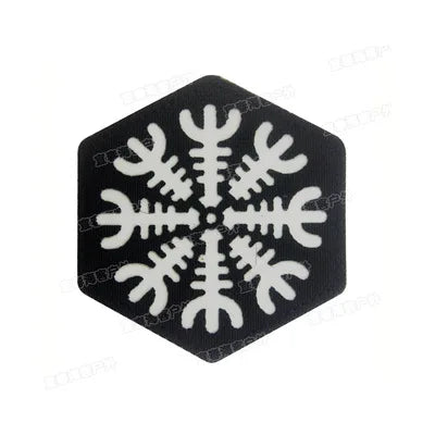 Black embroidered Valknut Viking patch with hook and loop backing