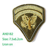 Olive green embroidered iron-on patch featuring a golden eagle design for the AH0182 rank.