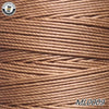 A close-up view of brown waxed thread embroidery cord with a white label and the product code ML0009.