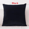 Black solid velvet decorative cushion cover