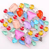 A collection of 50 silver claw rhinestone decorations in various colors including pink, blue, green, yellow, and red.