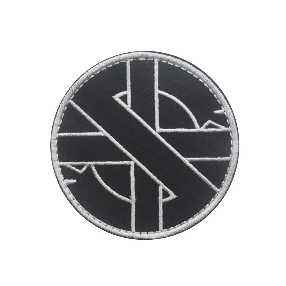 Black embroidered Valknut Viking patch with hook and loop backing