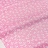 Pink floral and stripe cotton twill fabric for sewing and DIY