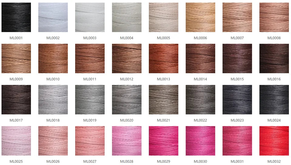A grid displaying various shades of hair color threads for embroidery and craft use.