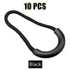 Ten black U-shape zipper pull straps shown against a white background.