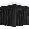 Black thick ruffle bed skirt with an adjustable elastic belt