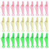 A collection of mini hand sewing needle threader kits in various shades of pink and green.
