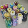 Assortment of high tenacity polyester sewing thread spools in various colors and sizes.