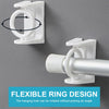 White flexible ring design self-adhesive curtain rod clips for window and wall.