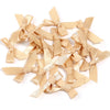 A collection of light beige satin ribbon bows for craft and decoration.