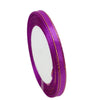 Roll of 6mm gold-edged satin ribbon in vibrant purple for gift wrapping and crafts