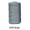 A spool of 1.5mm gray ice silk crochet yarn for crafting and sewing.