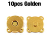Ten gold metal magnetic snap buttons for sewing