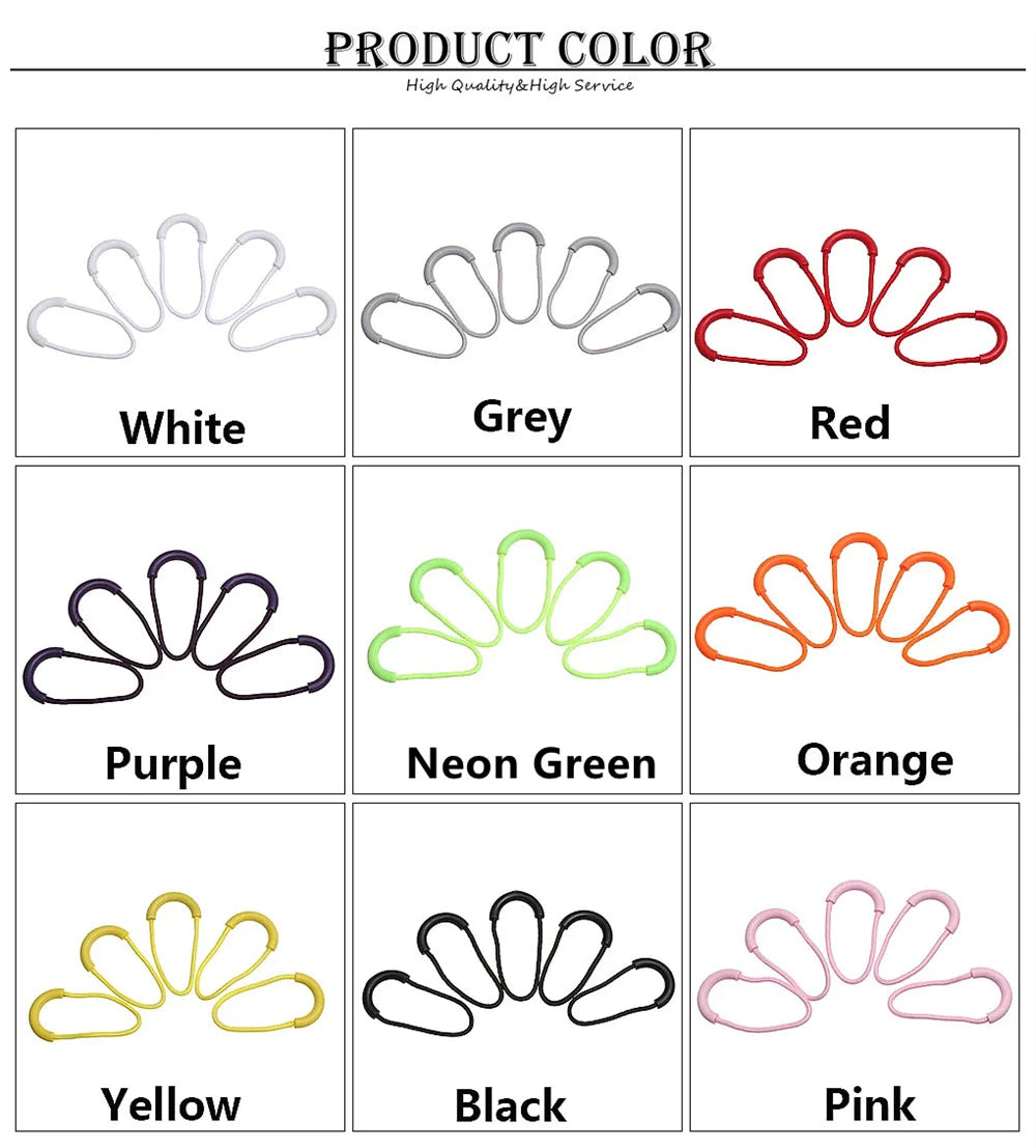 A grid showing various colored U-shape zipper pull straps including white, grey, red, purple, neon green, orange, yellow, bla
