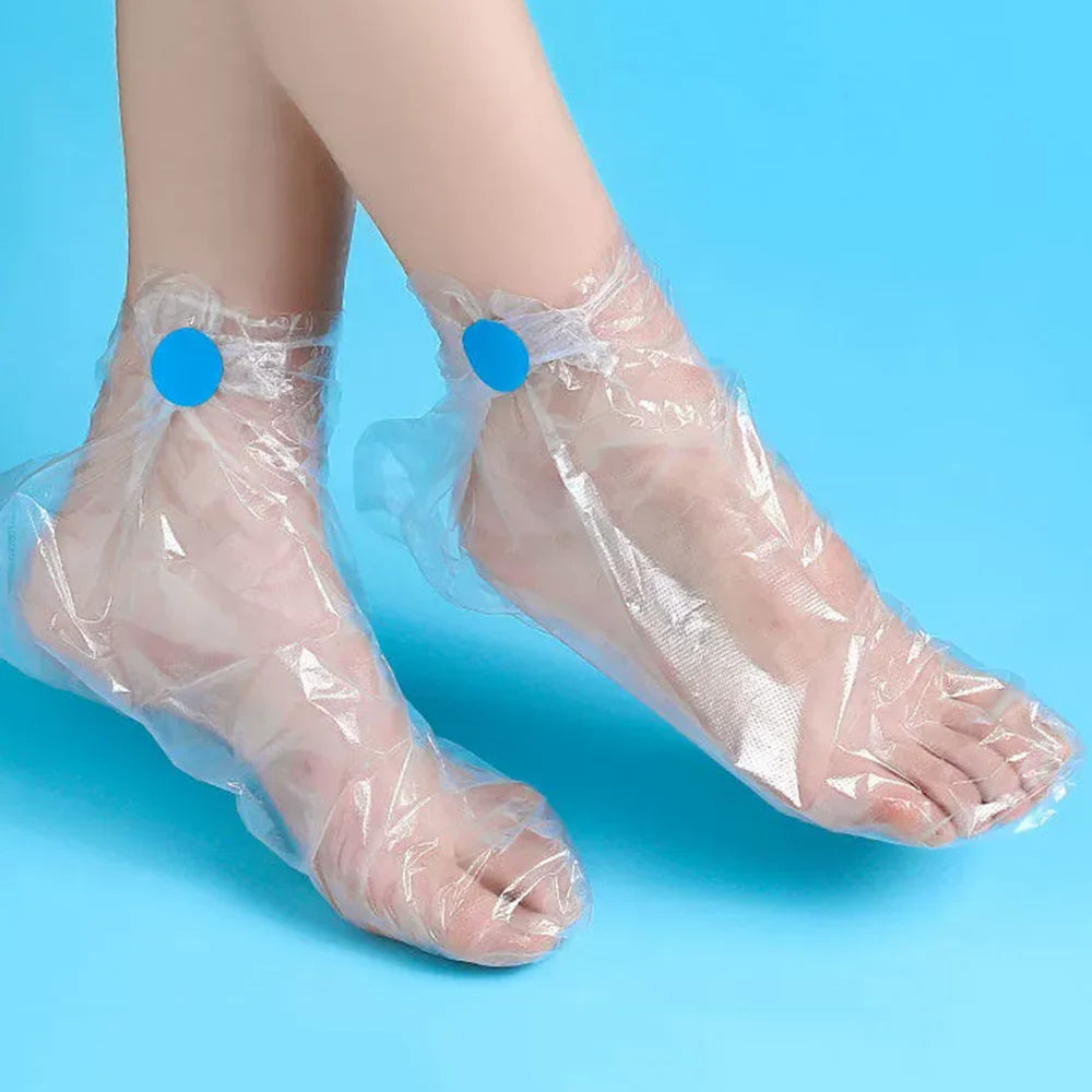 Disposable Transparent Foot Mask Covers for Pedicures & Spa Treatments