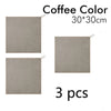 Three square coffee color lint-free microfiber cleaning towels, 30x30cm each.